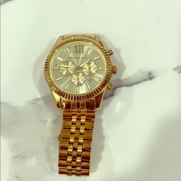 all gold michael kors watch men's